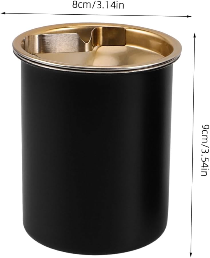 مطفأة سجائر من الفولاذ المقاوم للصدأ مقاومة للرياح مع غطاء للاستخدام في الهواء الطلق والشرفة والمكتب والمنزل وعلى سطح المكتب - Image 2